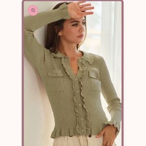 LovLov Women's Ribbed Sweater - Olive